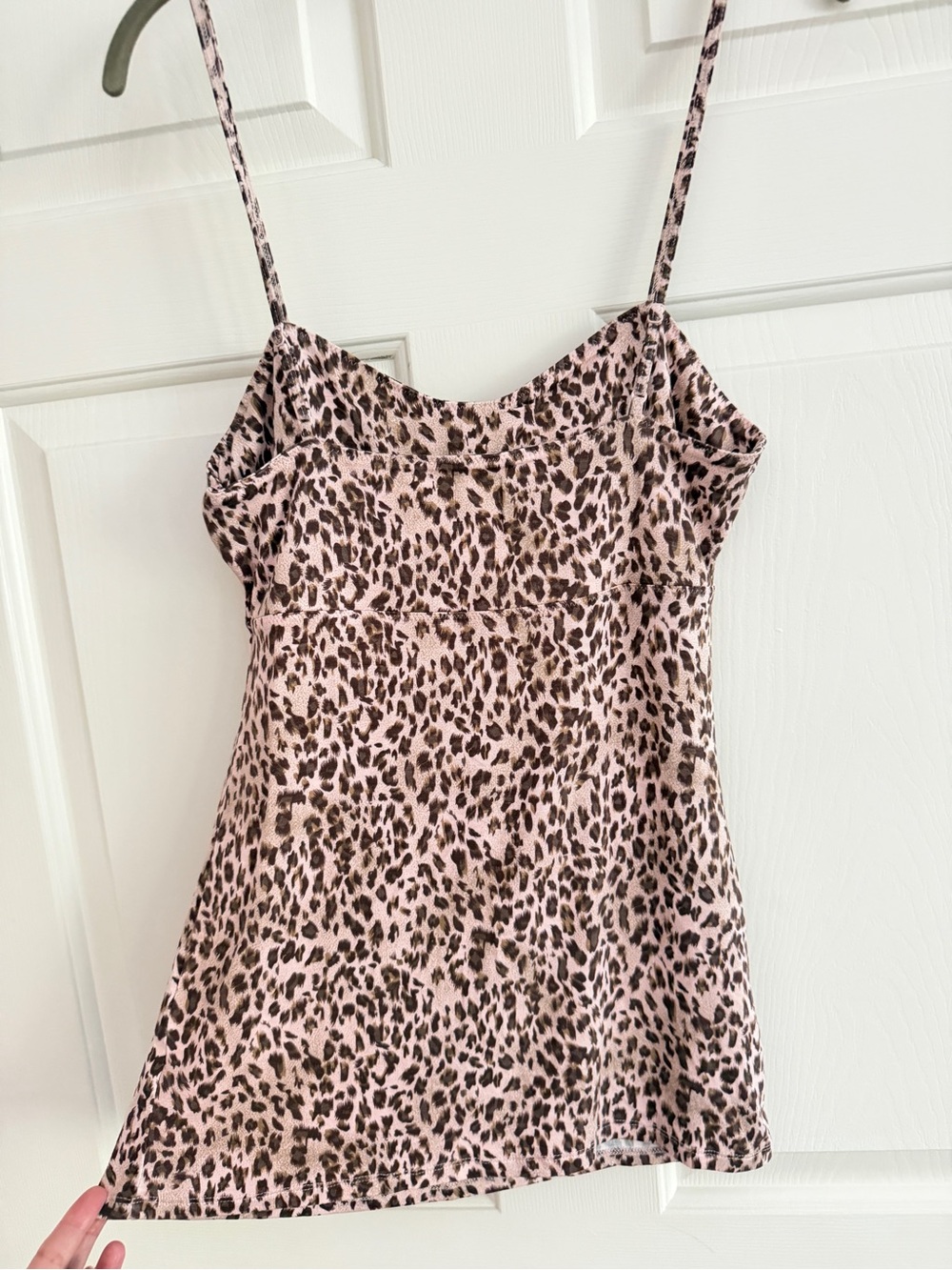 New Free People Leopard Print Tank Top - Pink - Picture 3 of 5